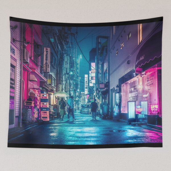 Item preview, Tokyo Midnight Rain Pink and Blue aesthetic neon lights. designed and sold by TokyoLuv.