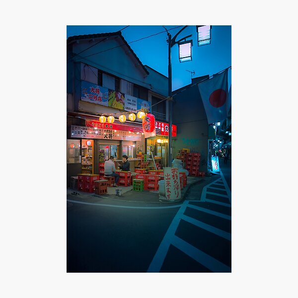 Item preview, Small street izakaya in Koenji Chilling outside on warm summer night designed and sold by TokyoLuv.