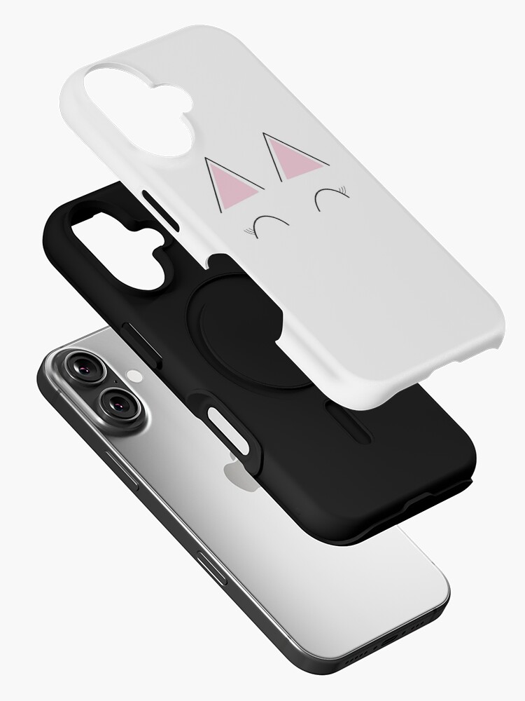 Thumbnail 2 of 4, iPhone Case, Cute cat with eyelashes and big ears designed and sold by Pastel-PaletteD.