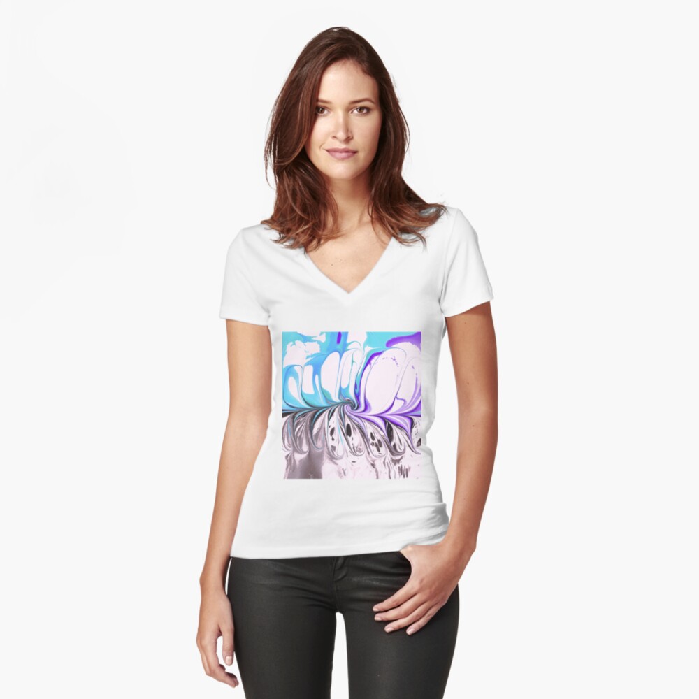 Item preview, Fitted V-Neck T-Shirt designed and sold by Marbling4fun.