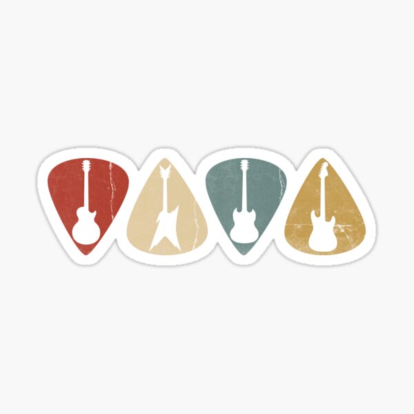 Gitarren Pick Retro elektrische Silhouette Sticker