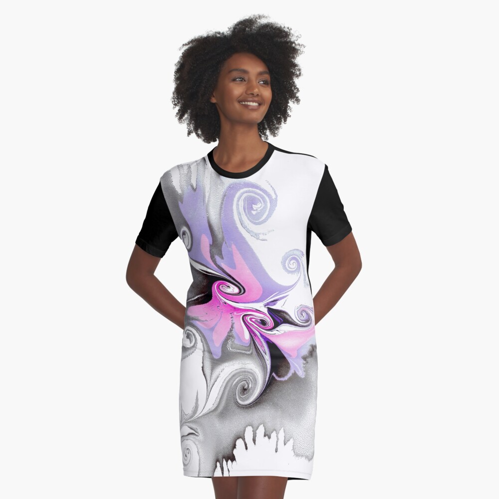 Item preview, Graphic T-Shirt Dress designed and sold by Marbling4fun.