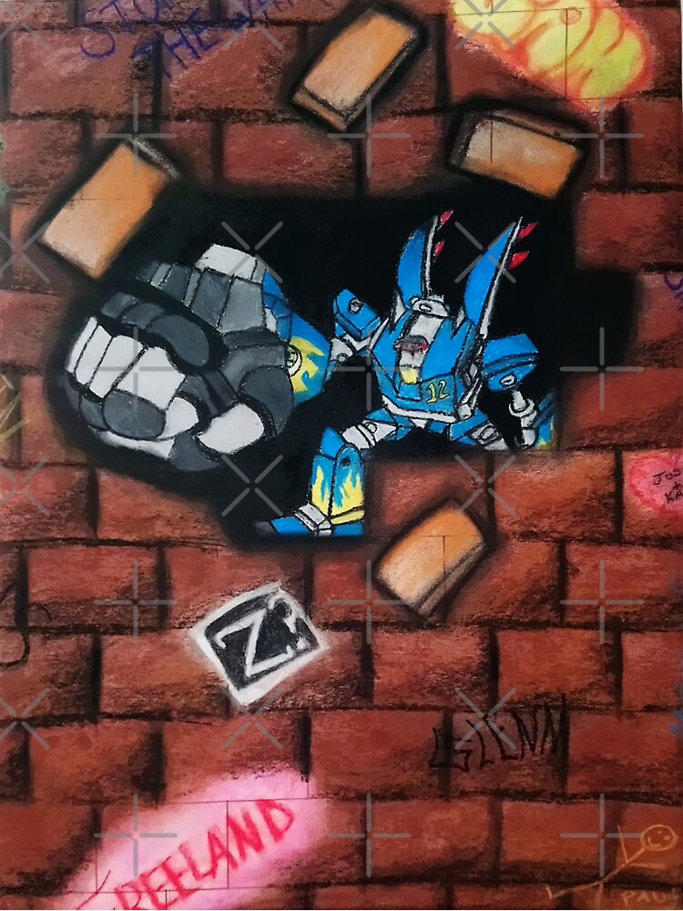 ""We Dig Giant Robots!" Graffiti Wall" Sticker by zuperbuuworks Redbubble