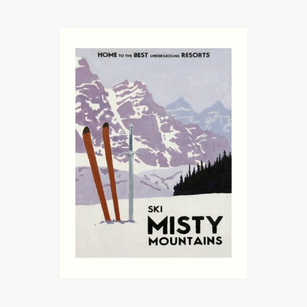 Vintage ski mountain poster Art Print