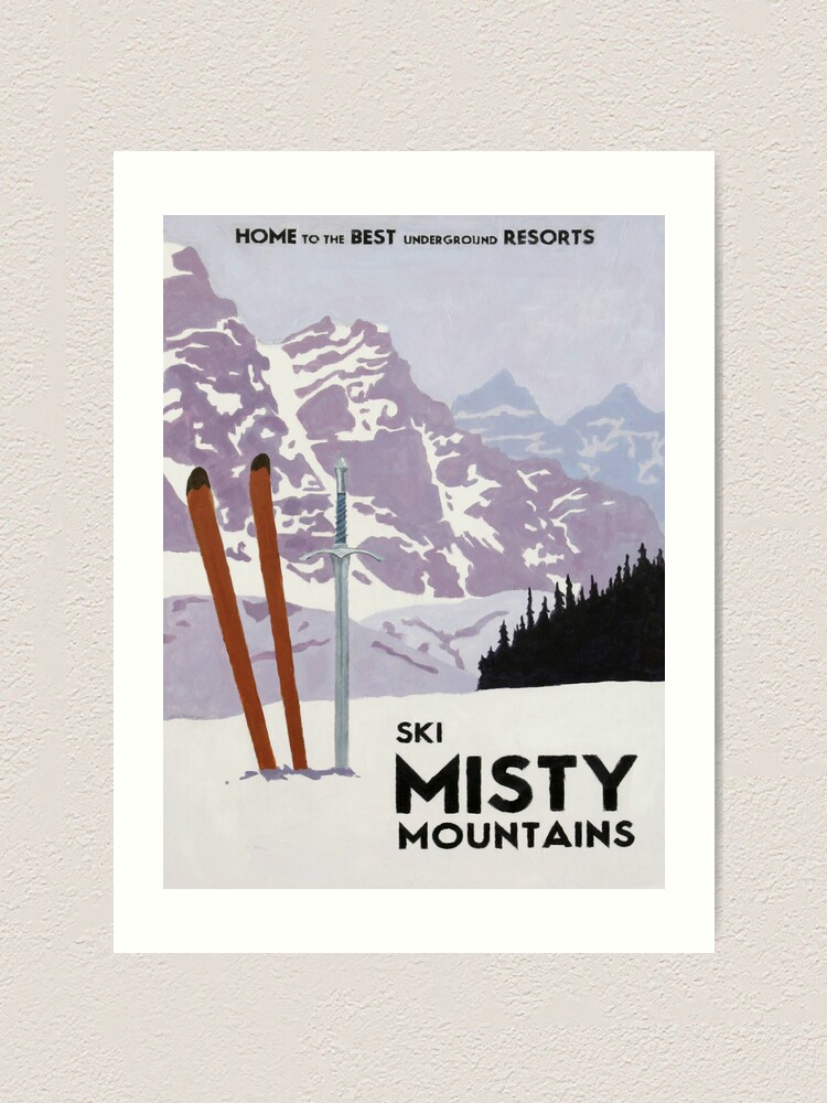 Alternate view of Vintage ski mountain poster Art Print