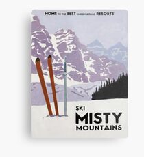 Vintage ski mountain poster Metal Print