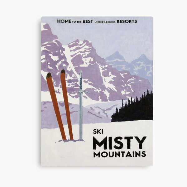 Vintage ski mountain poster Canvas Print