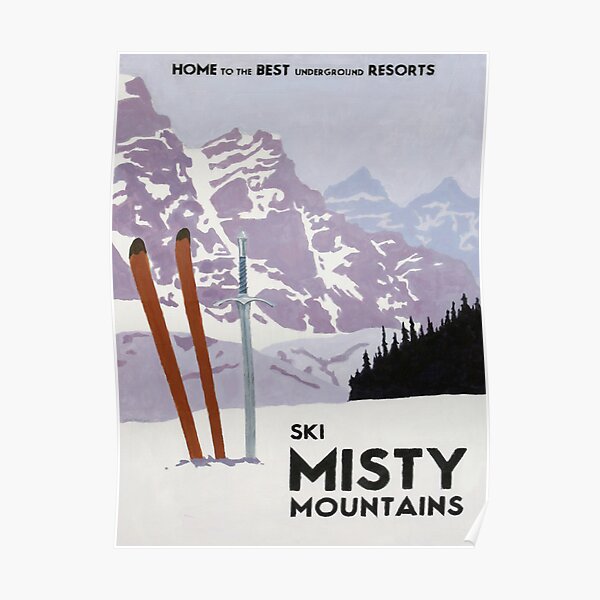 Vintage ski mountain poster Poster
