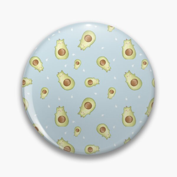 Item preview, Avocado cat vegtable pattern in blue designed and sold by AliciaBarten.