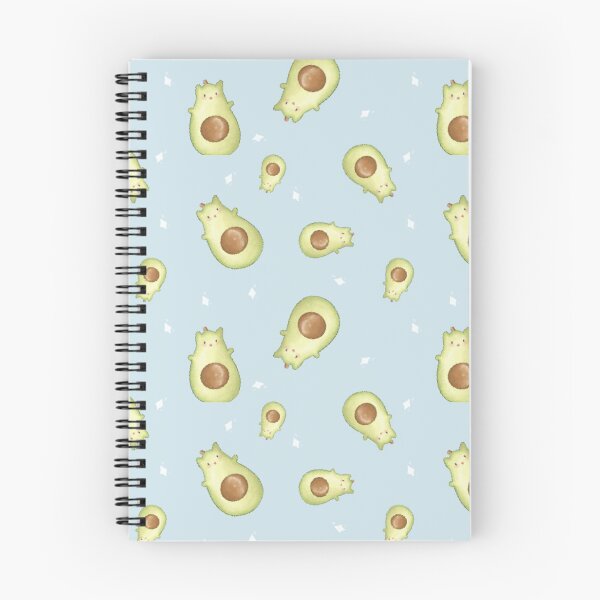 Item preview, Avocado cat vegtable pattern in blue designed and sold by AliciaBarten.