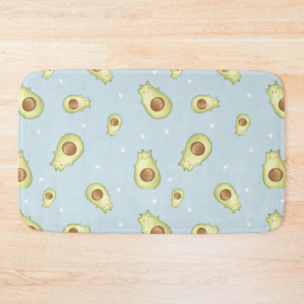 Item preview, Avocado cat vegtable pattern in blue designed and sold by AliciaBarten.