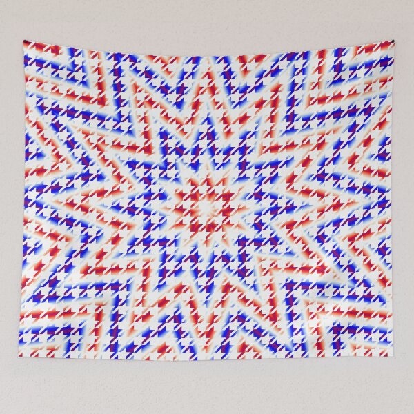 Item preview, Houndstooth Red White and Blue Psychedelic Star Pattern designed and sold by MarkUK97.