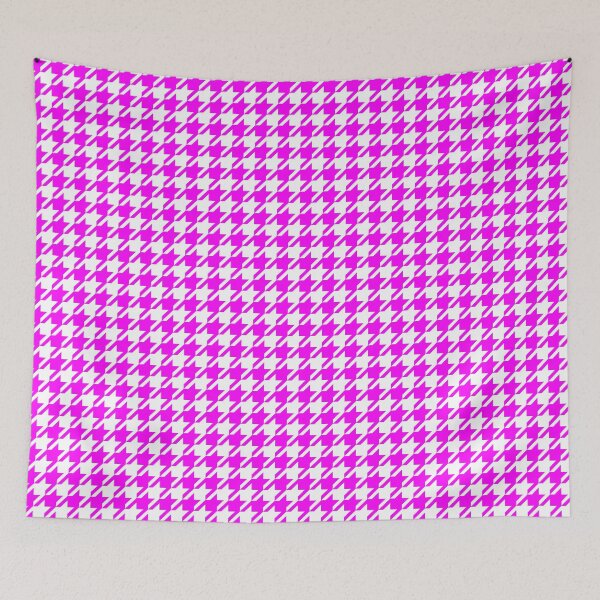 Item preview, Houndstooth Hot Pink on White Pattern designed and sold by MarkUK97.
