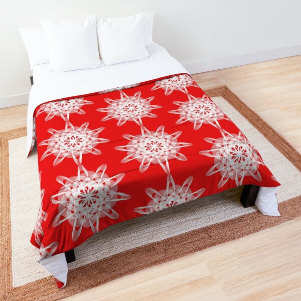 Spirograph Red White Comforter