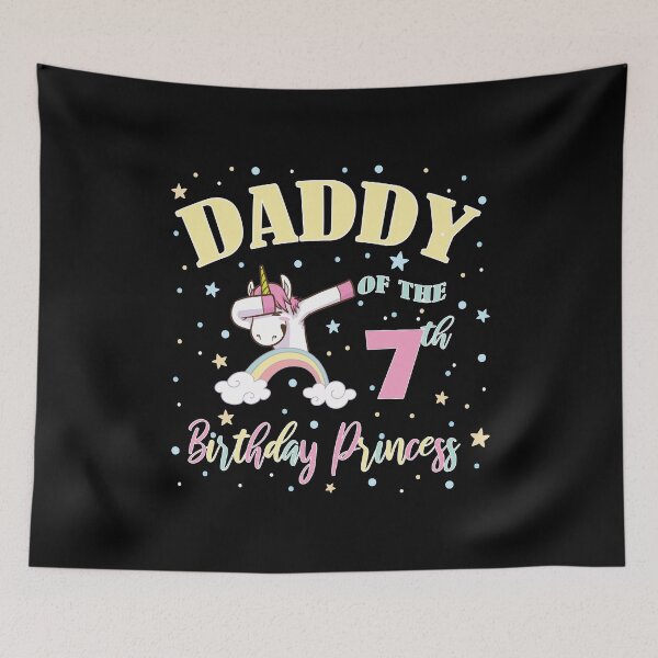 Item preview, Daddy Of The 7th Birthday Princess - 7 Year Old Unicorn Dad design designed and sold by Grabitees.