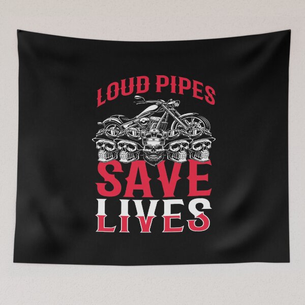 Item preview, Loud Pipes Save Lives Biker Motorcycle Chopper designed and sold by MooonTees.