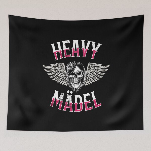 Item preview, Heavy Mädel Skull Biker Girl Female Woman Bike designed and sold by MooonTees.