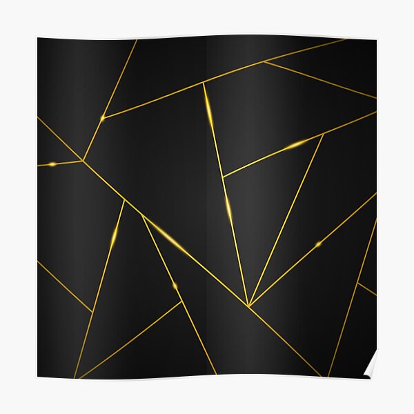 Abstract Gold Stripes in Black Background Design