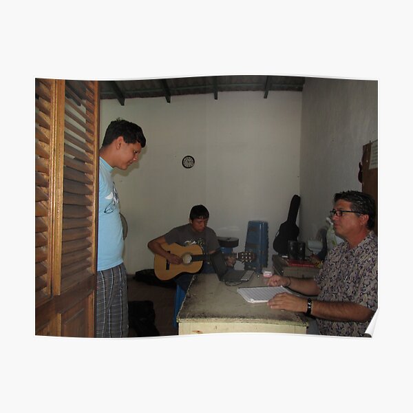 "Guitar lessons at the Cuale Island, Puerto Vallarta, Mexico, Curso de