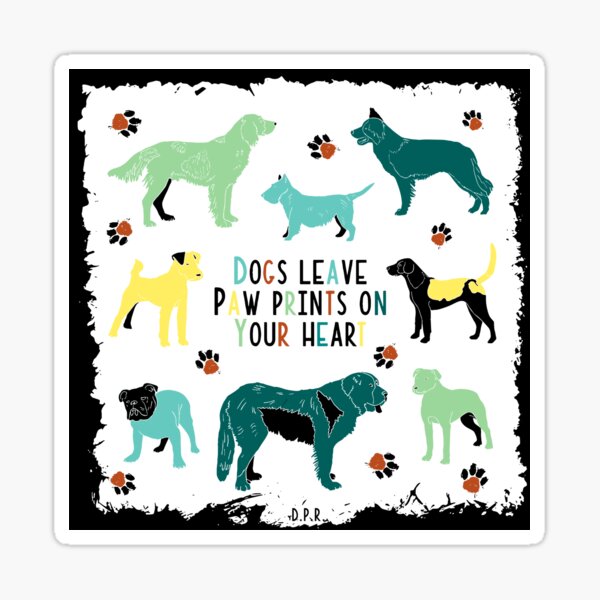 Paws Prints on your Heart Sticker