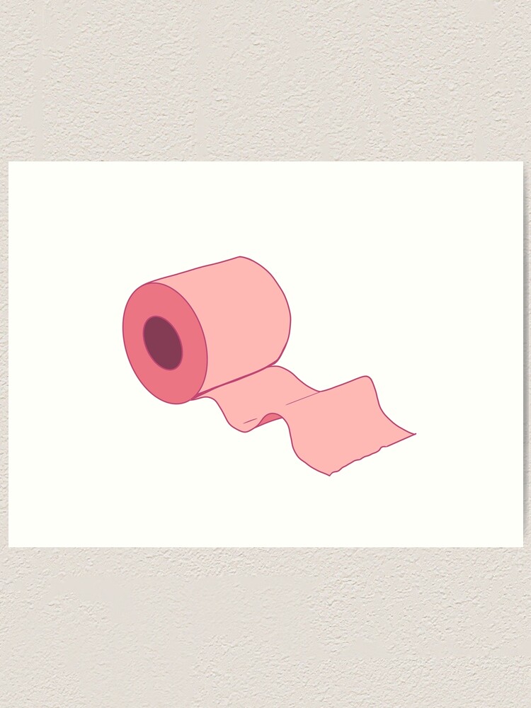  Art prints pink toilet paper roll, toilet Wall Art