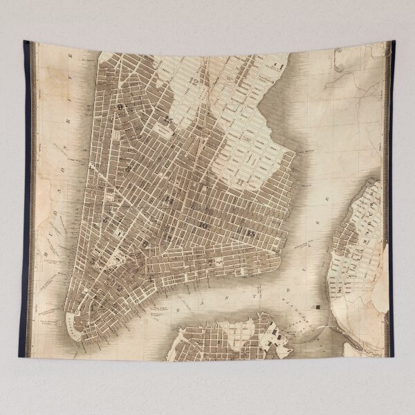 Item preview, Antique 1834 Map of New York City / Worn and Torn designed and sold by FuzzyHoney.