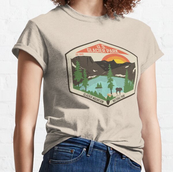 Vintage Glacier National Park Retro 80s Montana Mountain Essential T-Shirt  for Sale by mrsmitful