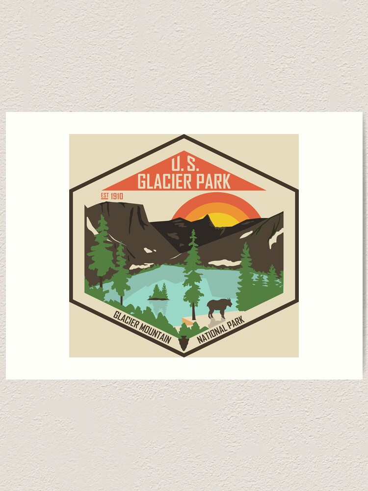 glacier national park" art print by moosewop redbubble glacier national park" art