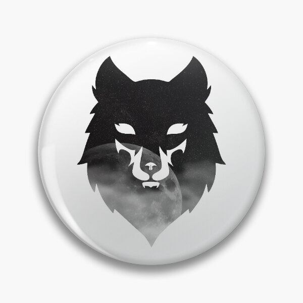 Item preview, Wolf head moon stars silhouette  designed and sold by pocketdesignsar.