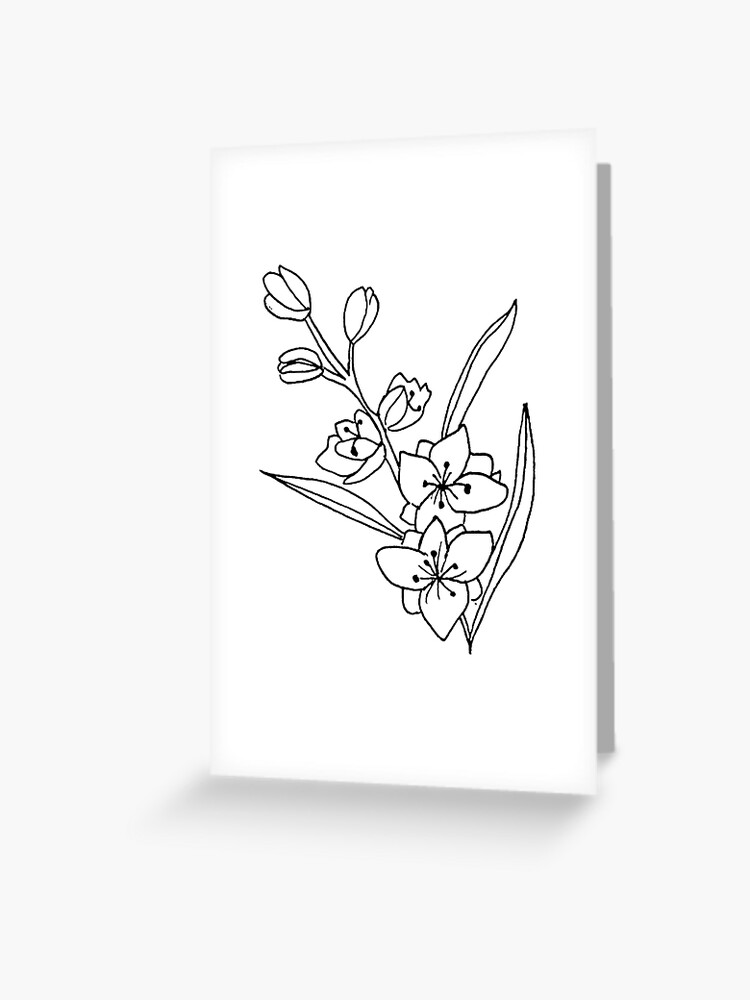 Tarjetas de felicitación «Dibujo de flores de fresia» de KeysOfParadise |  Redbubble