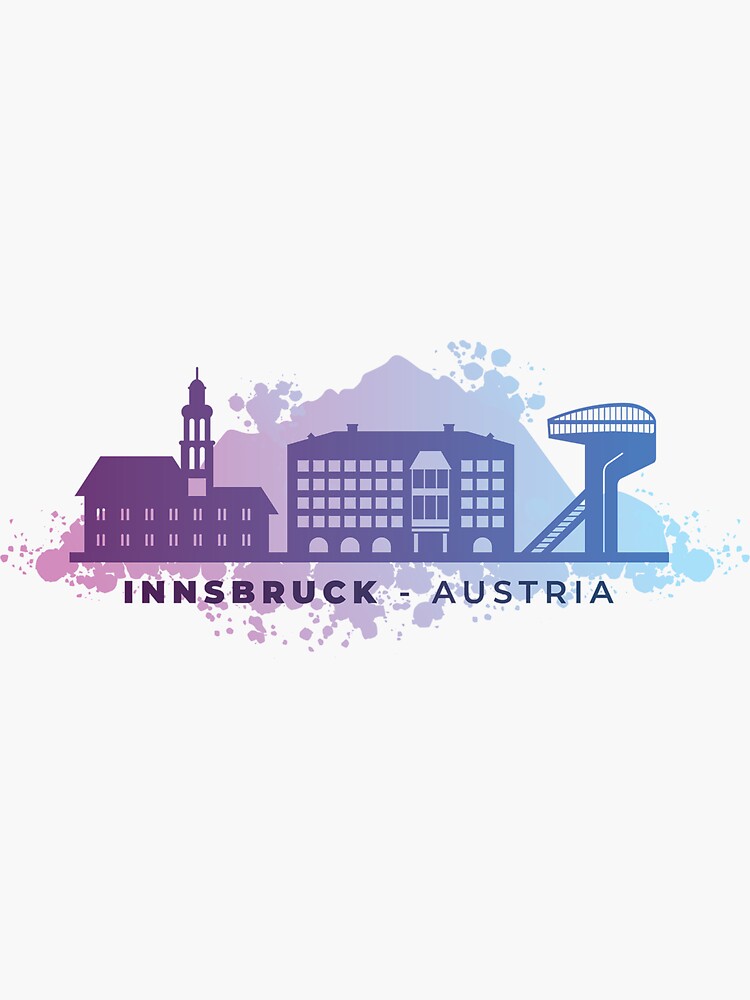 "Innsbruck Tirol skyline gift city trip souvenir" Sticker for Sale by