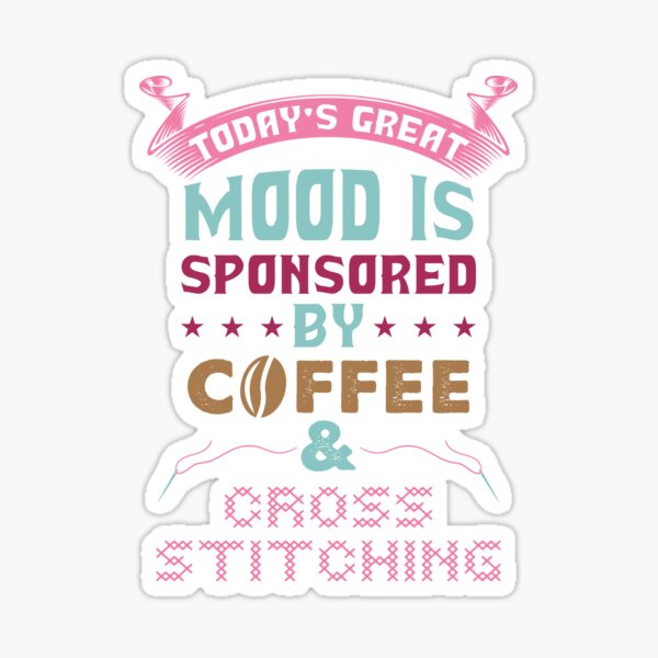 Cross Stitch & coffee Sticker
