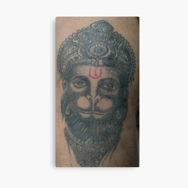 Hanuman Holding a Gada  Black  Grey Tattoo Designs and Art by Helmut   OpenSea