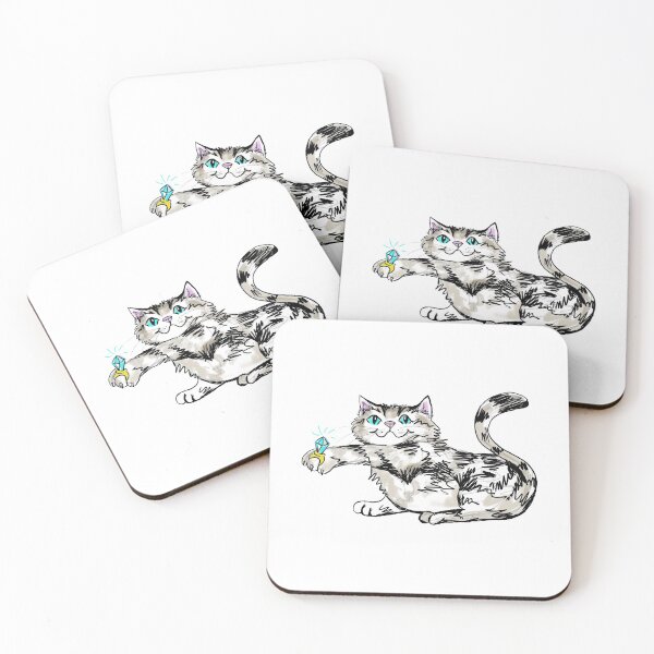 Item preview, Cat wearing ring designed and sold by KitCatCards.