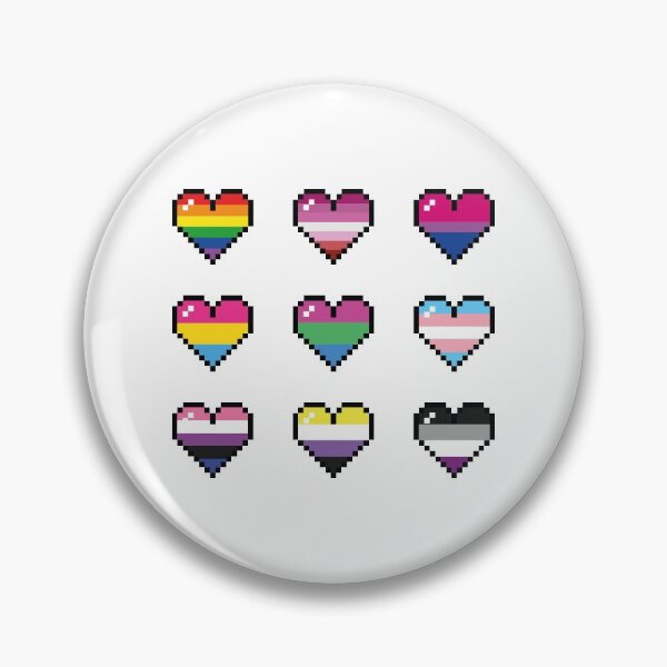 Item preview, 8 bit pride hearts designed and sold by Mandy-Kuijper.