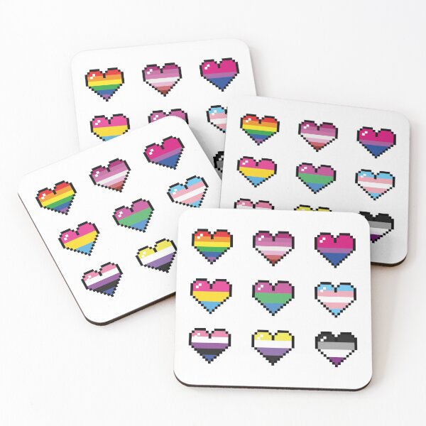 Item preview, 8 bit pride hearts designed and sold by Mandy-Kuijper.