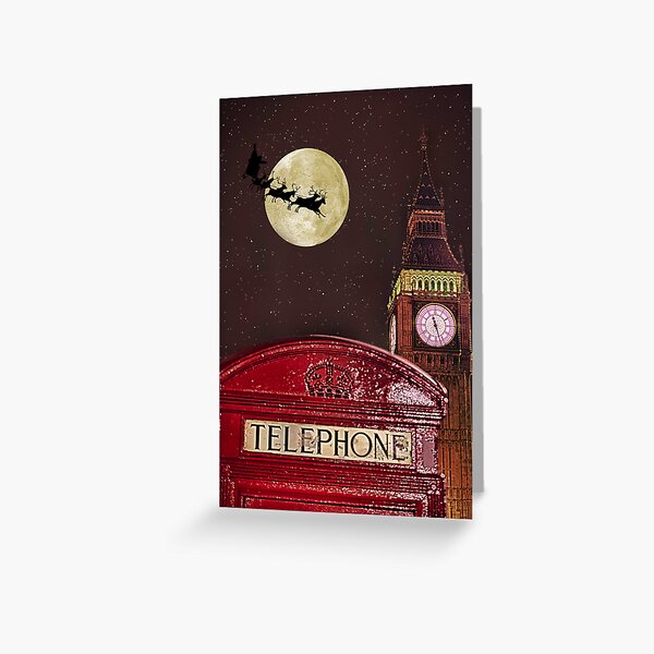 Santa over London Greeting Card