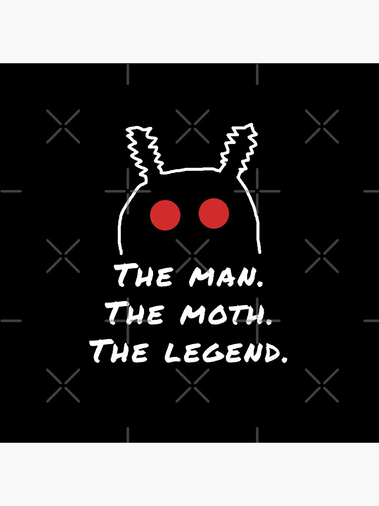 Thumbnail 3 of 3, Sticker, The Man. The Moth. The Legend. MOTHMAN! designed and sold by amarajlynn.