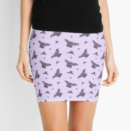 Cecropia Moths Pattern Mini Skirt