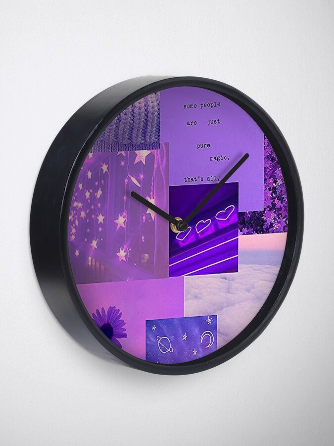 Purple Tumblr Aesthetic Clock By Nochillaly Redbubble