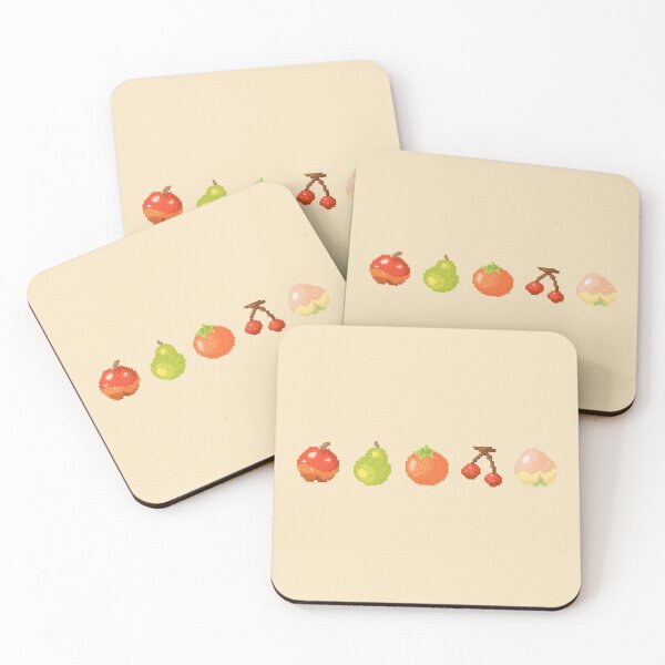 Item preview, Fruits Pixel Art | Apple Pear Orange Cherry Peach | version 2 designed and sold by RebeccaCeleste.