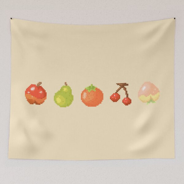 Item preview, Fruits Pixel Art | Apple Pear Orange Cherry Peach | version 2 designed and sold by RebeccaCeleste.