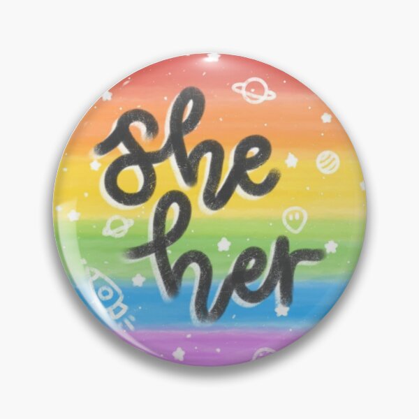 Item preview, Rainbow Pronouns - She/Her designed and sold by dootdadoodles.