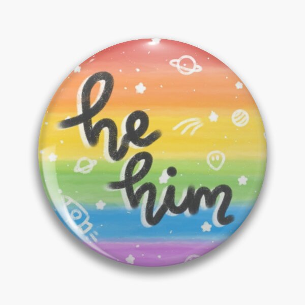 Item preview, Rainbow Pronouns - He/Him designed and sold by dootdadoodles.