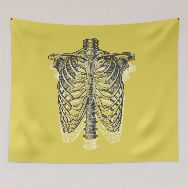 Item preview, Anatomical Ribcage • Yellow • Pastel Goth designed and sold by Rike Mayer.