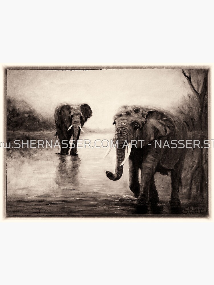 African Elephants at Sunset by shernasser