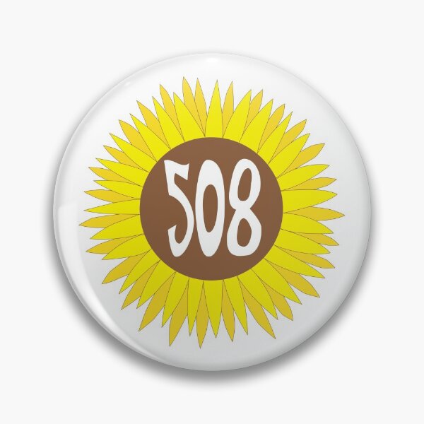 Item preview, Hand Drawn Massachusetts Sunflower 508 Area Code designed and sold by itsrturn.