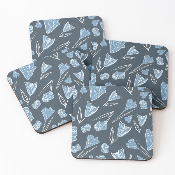 Item preview, Monochromatic Blue Florals designed and sold by artabstraction.
