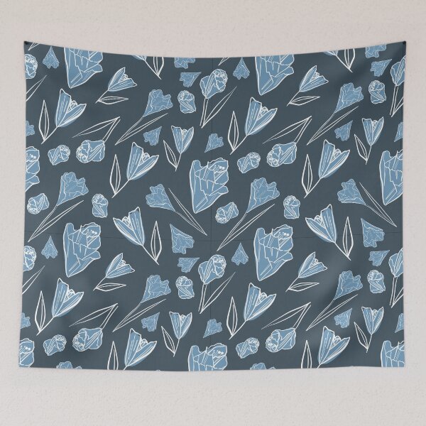 Item preview, Monochromatic Blue Florals designed and sold by artabstraction.