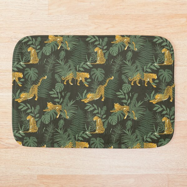 Leopard in the jungle Pattern Bath Mat